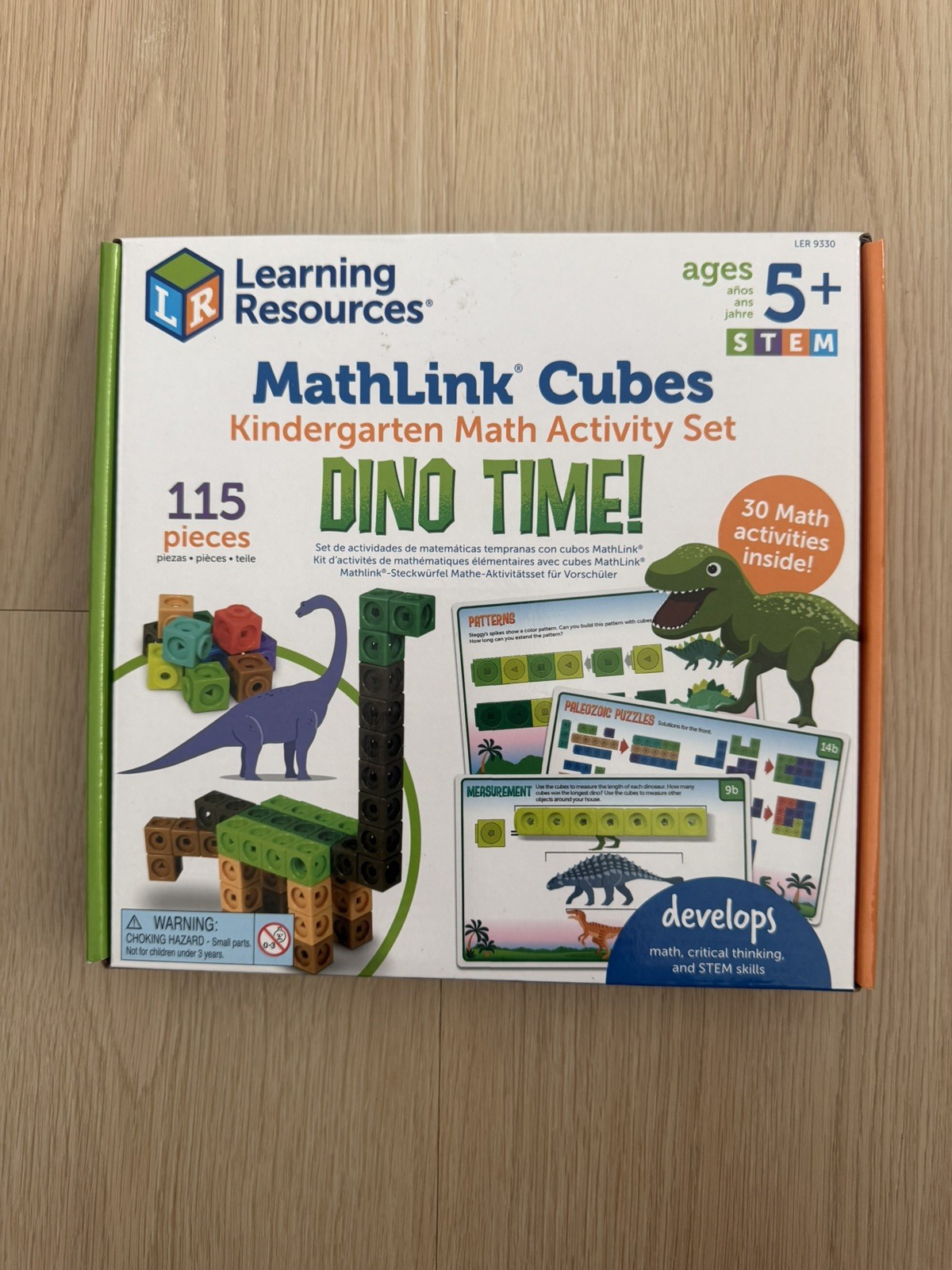 Learning Resources Dino Time! Math Link Cubes Play Learn Activity Set 115 Piece
