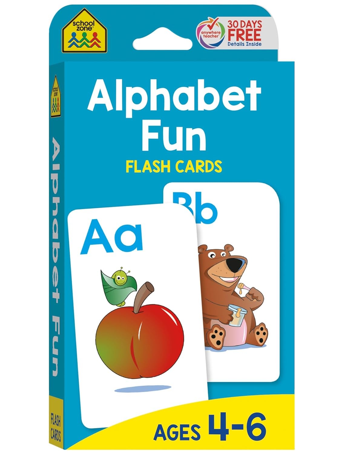 School Zone – Alphabet Fun Flash Cards – Ages 4 to 6, Preschool to Kindergarten