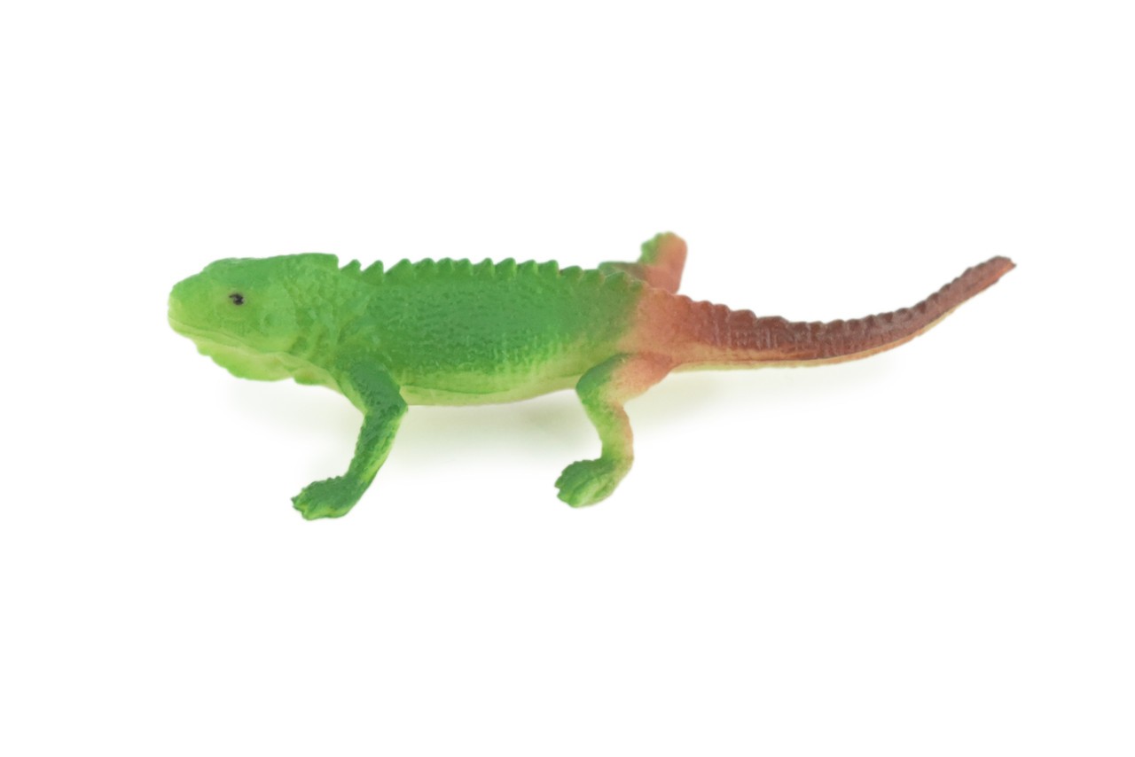 Green Iguana with Brown Tail, Toy Lizard, Hand Painted Rubber 2.5″ WR45 B197