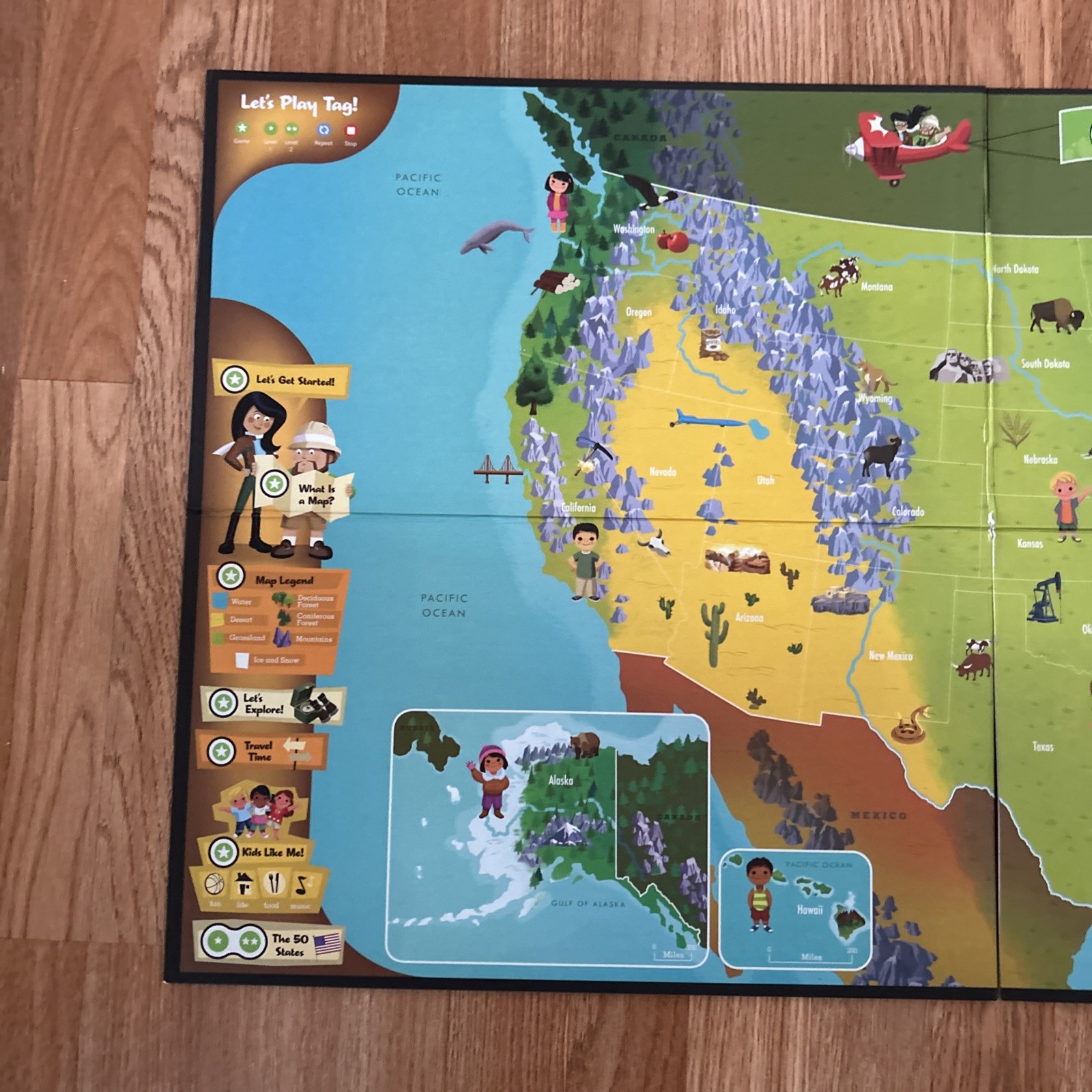 LeapFrog Tag Reading System Interactive United States Map Double Sided USA