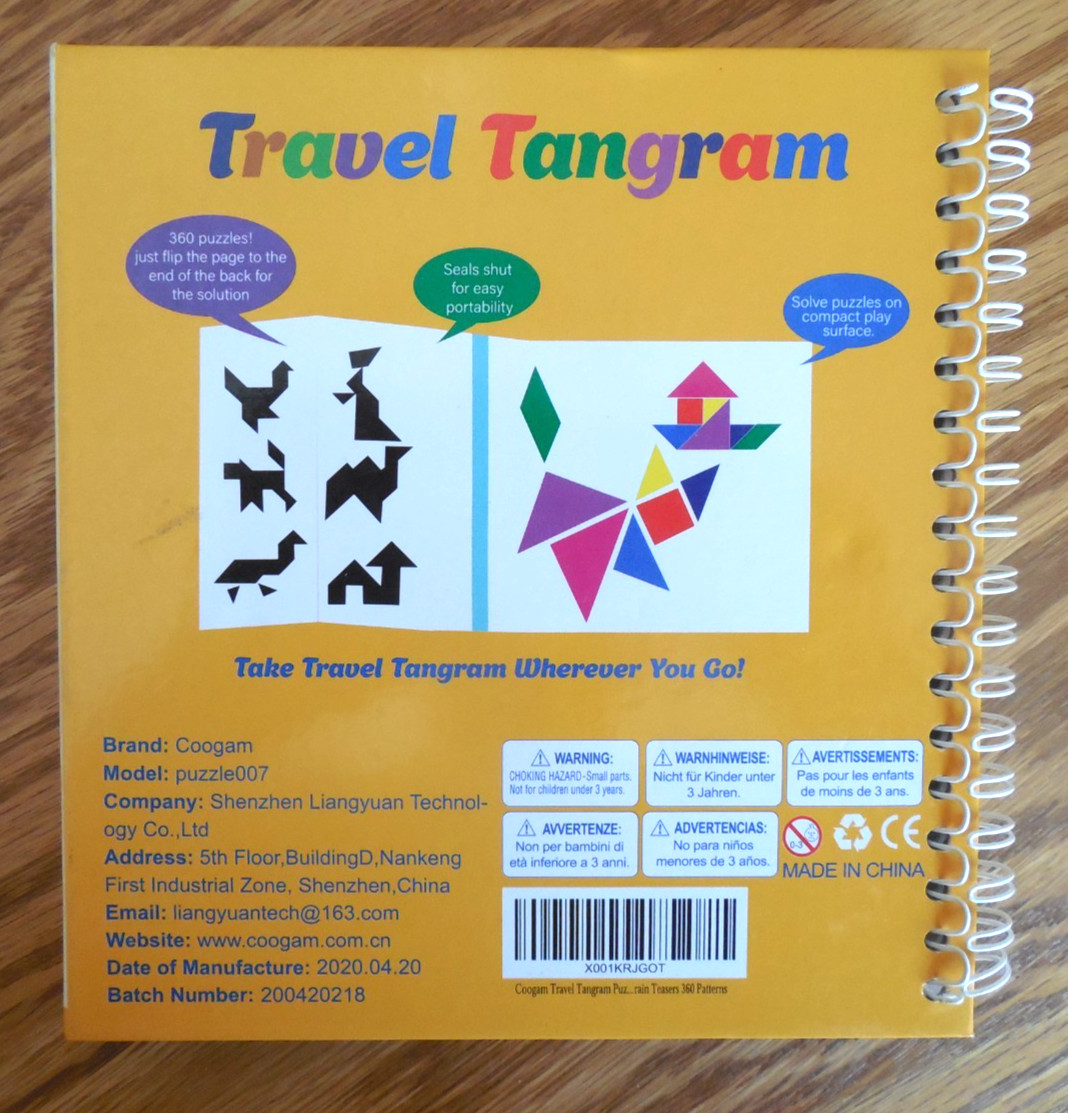 NEW Coogam Magnetic “Travel Tangram” Book w Shapes & 360 Puzzles for Ages 3+