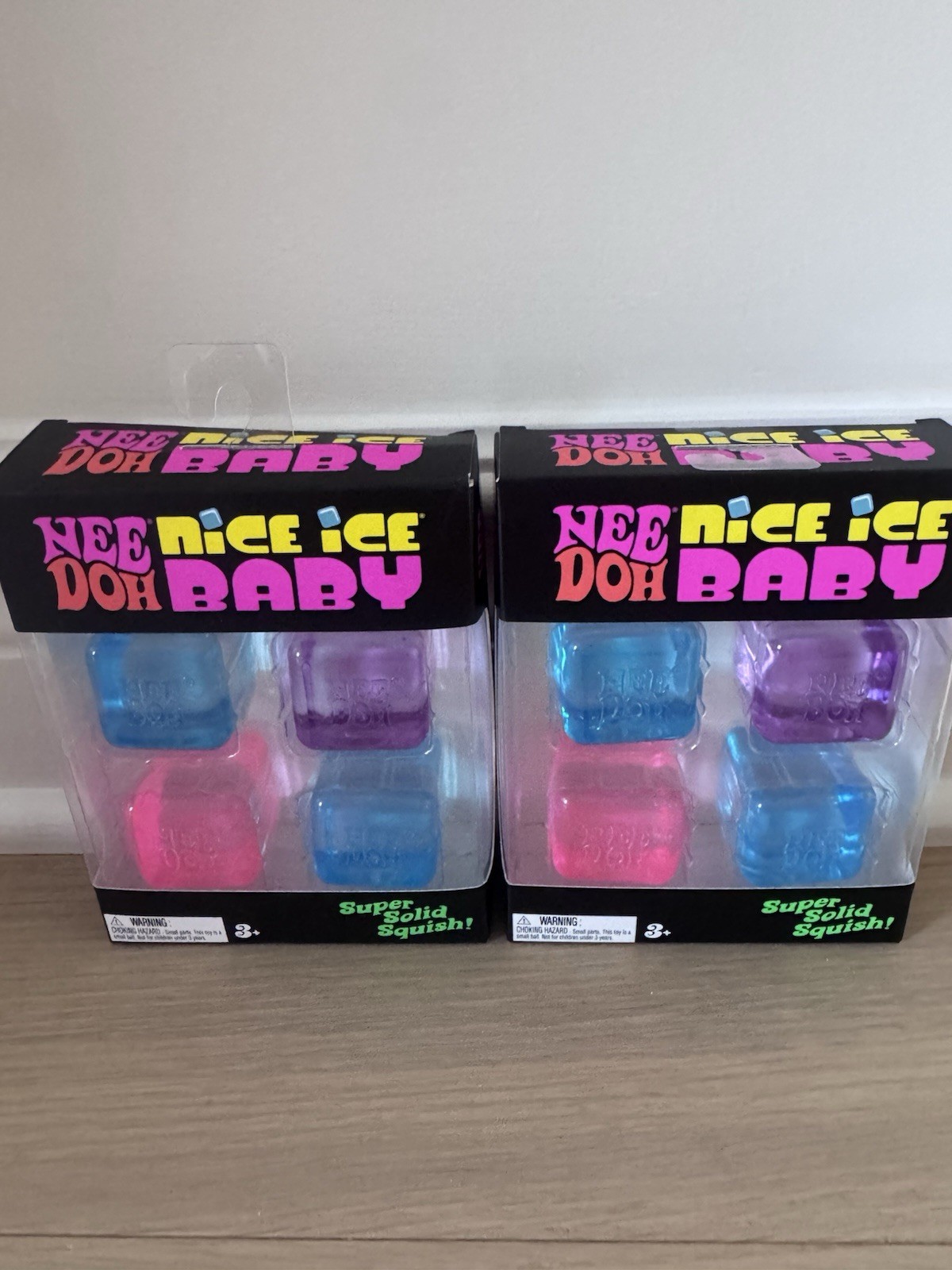 Needoh Nice Ice Baby 4 Pack Mini Cubes Squishy Stress Fidget Toy Lot Of 2