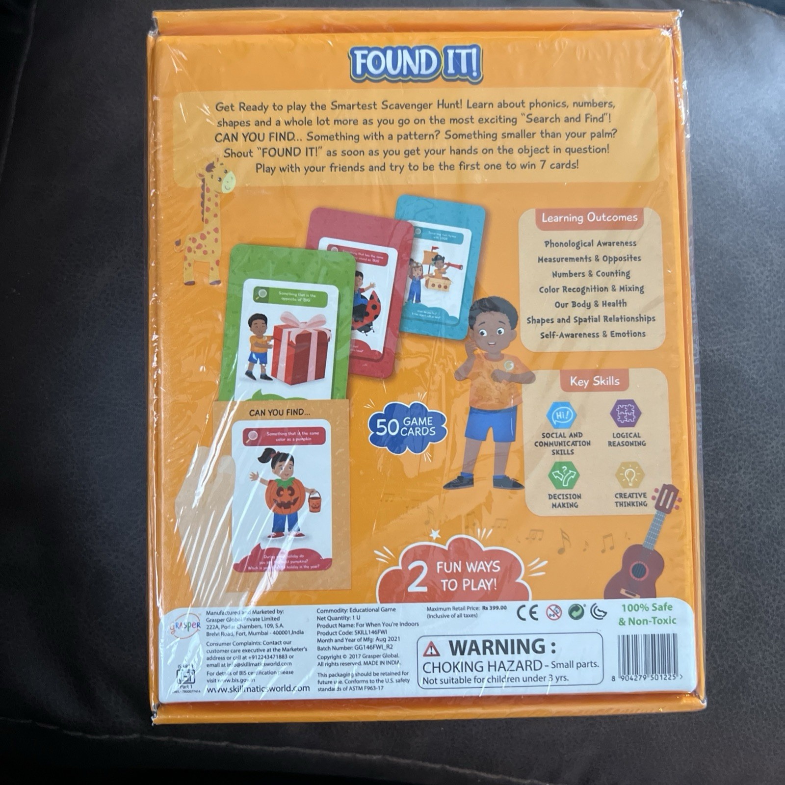 Skillmatics Card Game Found It! Indoor Edition in Package Sealed Educational