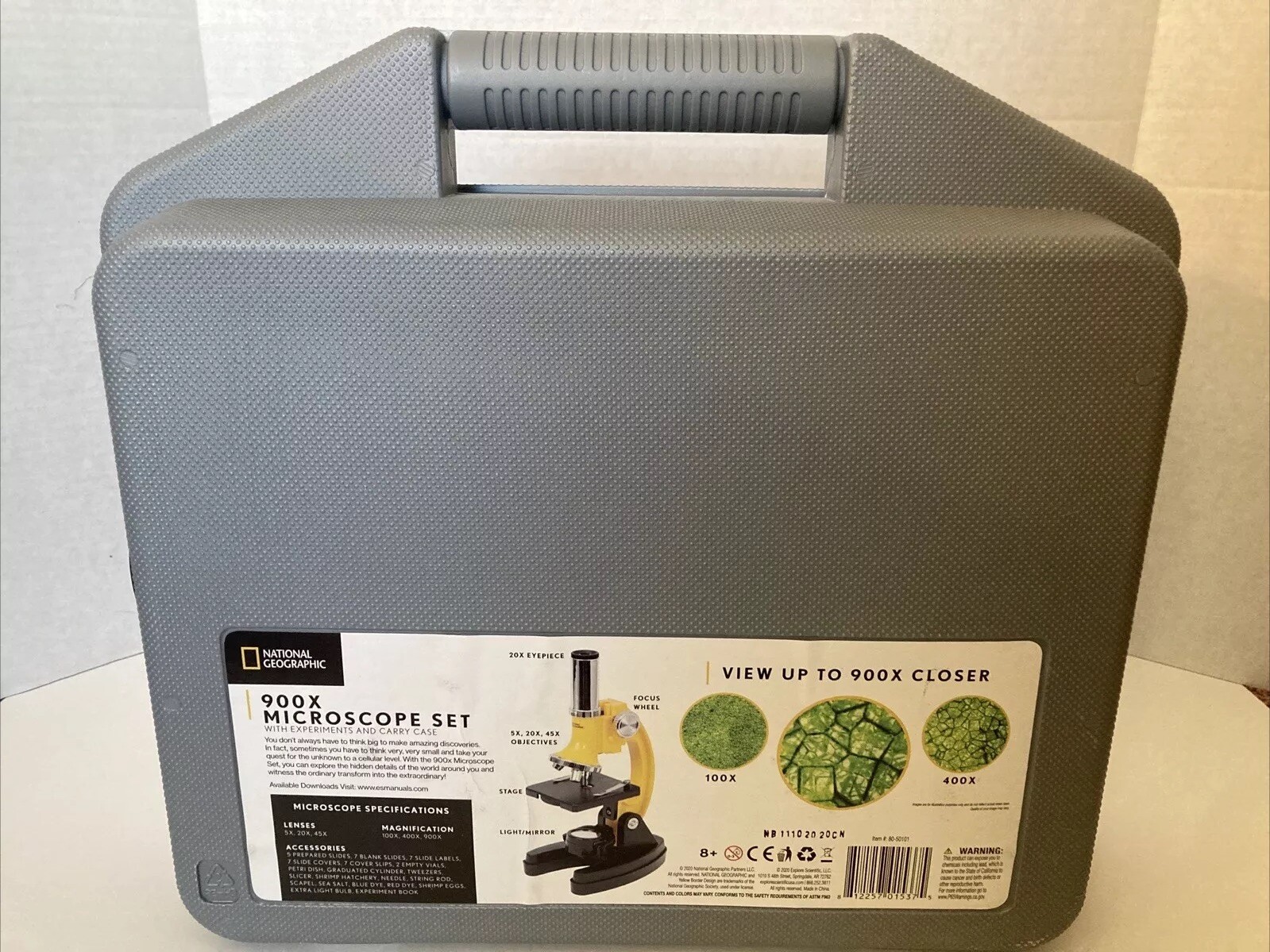 National Geographic Microscope 900x Explore Small Worlds w/ Case Kid Youth NWT