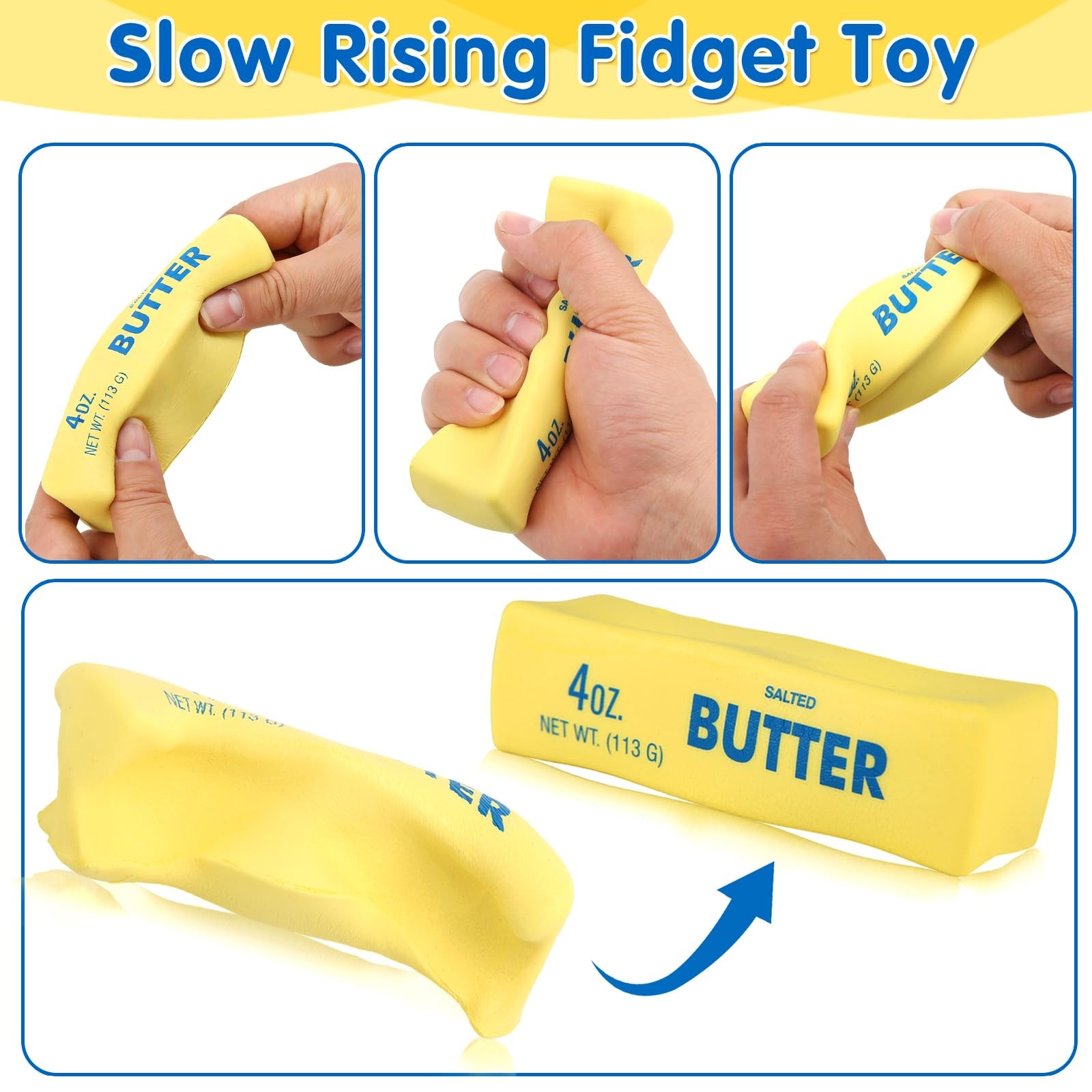 4 Pack Butter Squishy- 2.5 inches (diameter) x 1.5 (height), 4oz-4pcs
