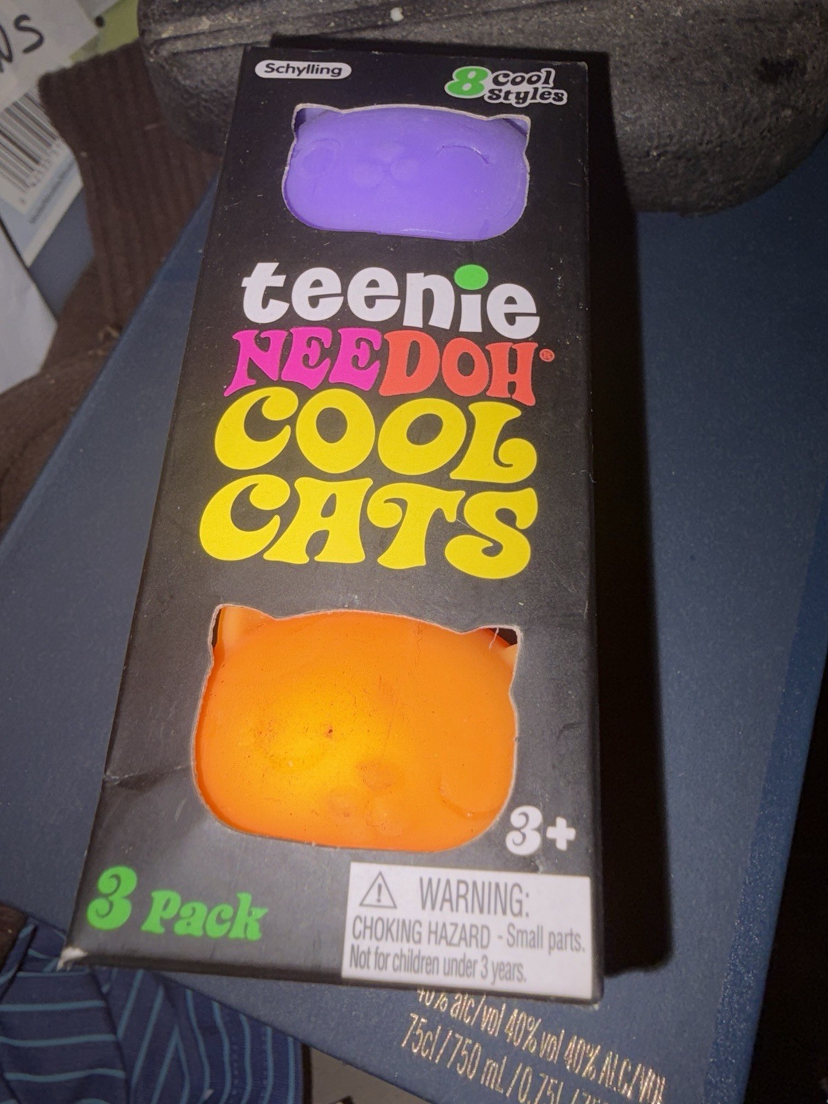 Teenie Needoh Cool Cats 3 Pack Schylling Colorful Squishy Collectibles Sealed