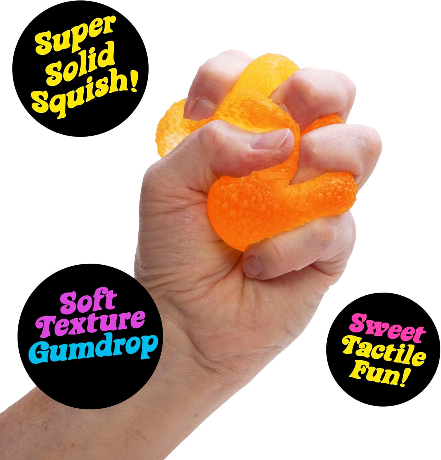 Needoh Gumdrop – Textured Sensory Toy with Super Solid Squish – 2.5″ Tall – Colo