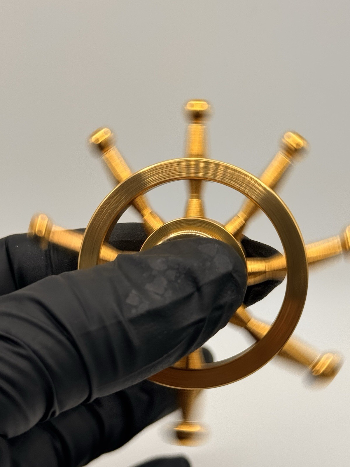 Captain Ship Wheel Brass Fidget Spinner All Metal Toy Adults Kids Boys Girls