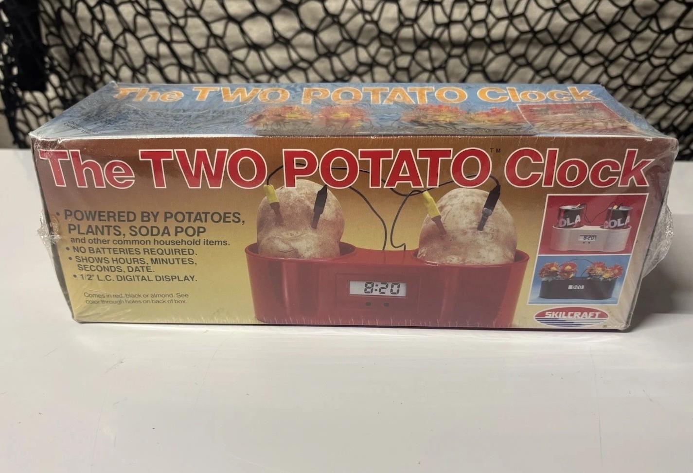 Vintage 1985 SKILCRAFT Two Potato Clock Sealed NOS No Batteries Required