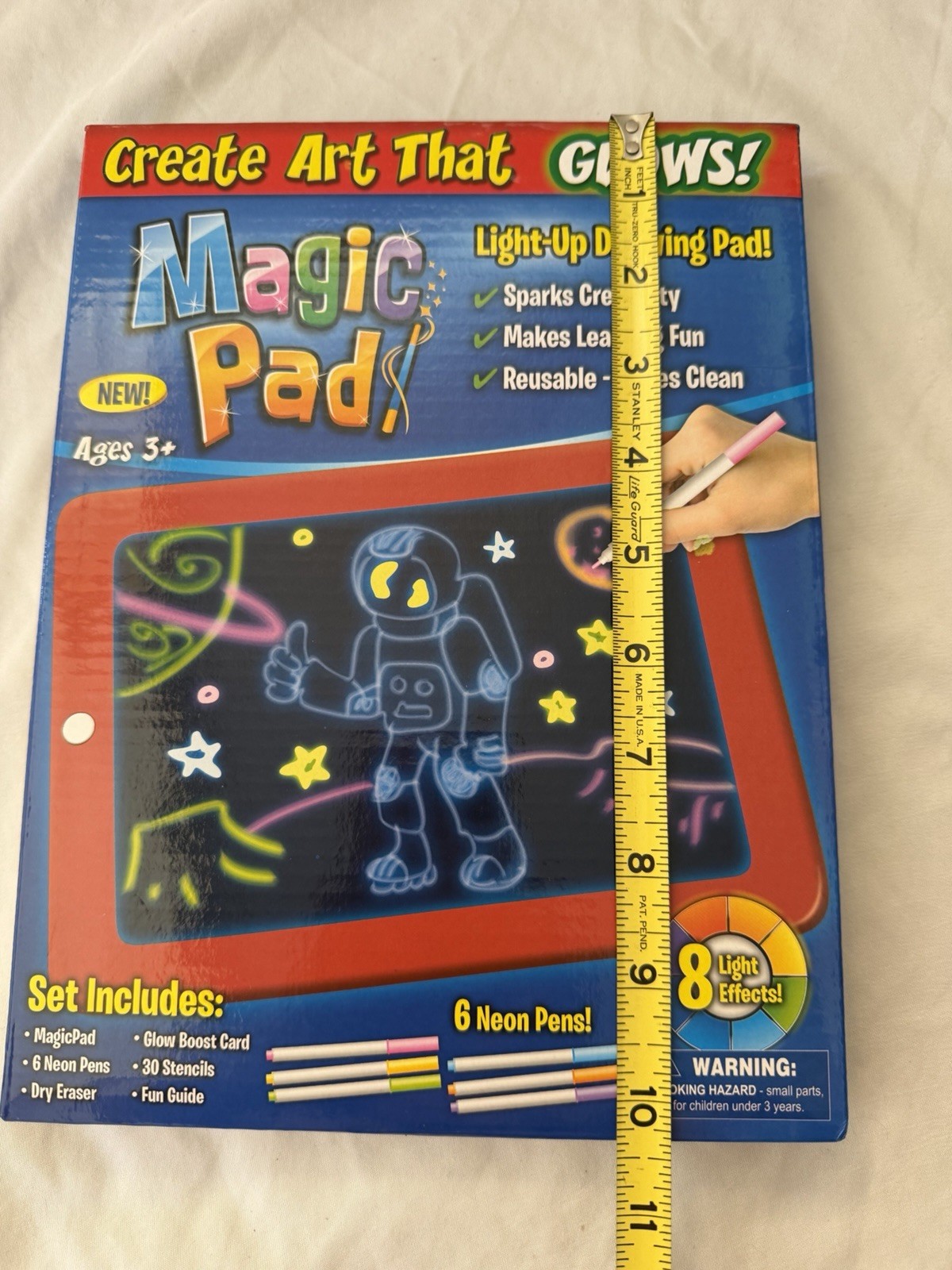 Magic Pad Light-Up Drawing Tablet Kids Art Set w/ Neon Pens Ages 3+