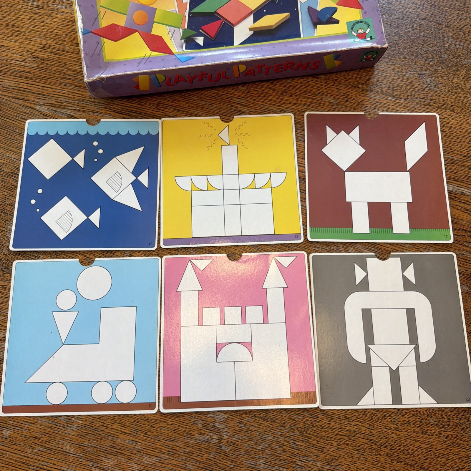 Discovery Toys Playful Patterns – 123 Foam Shapes & Complete Set of Cards 1991