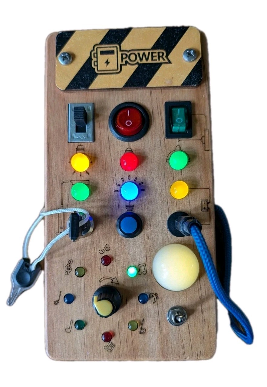 Montessori Sensory Board for Kids and Youth / Buttons / Switches / Lights