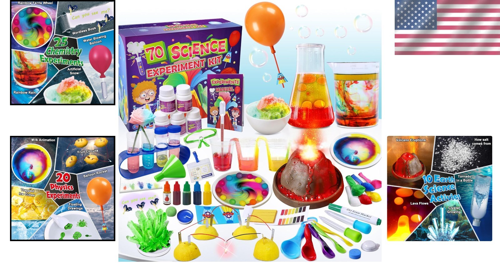 70 Engaging Science Experiments Kit for Kids – Perfect S.T.E.M. Educational Gift
