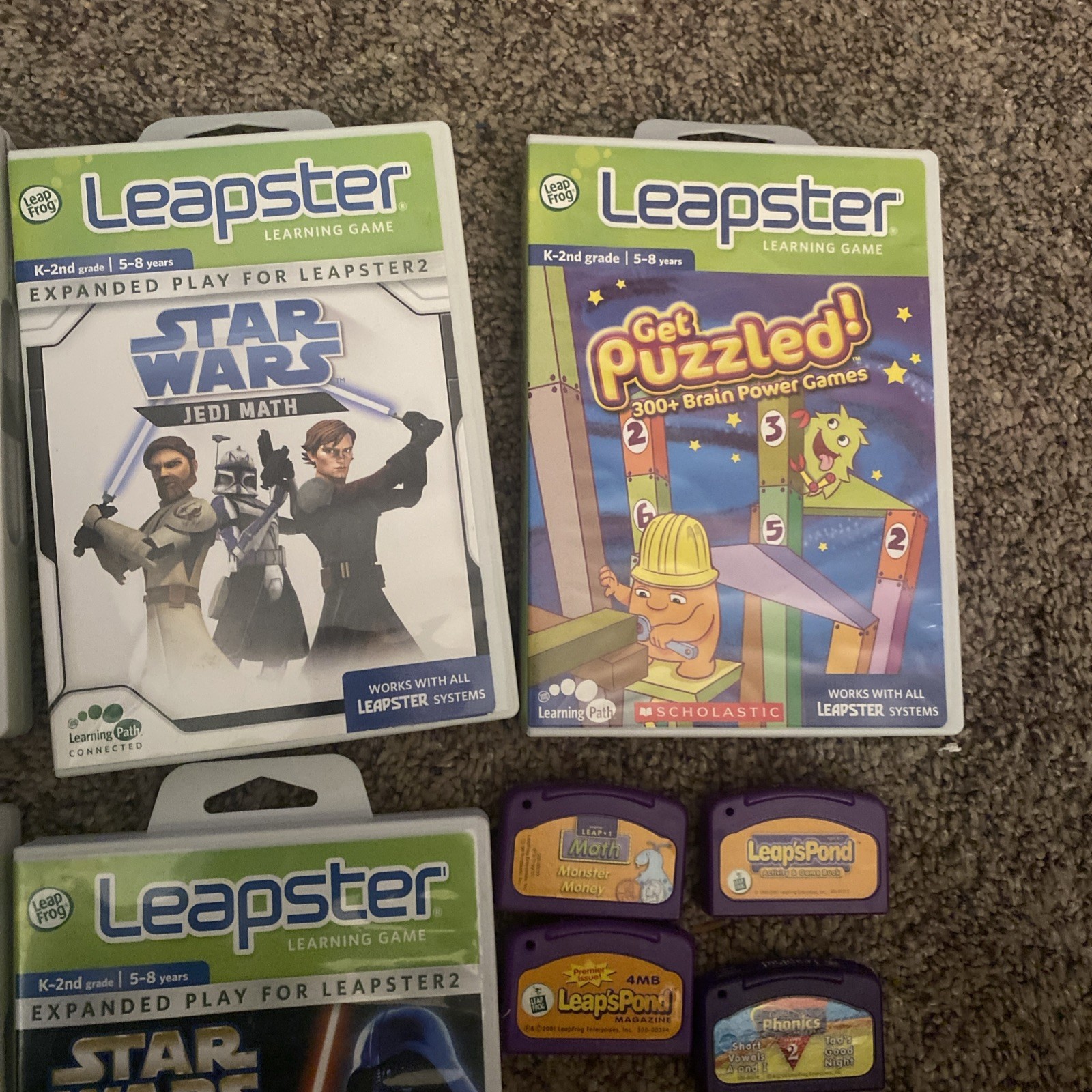 Leap Frog Leapster 2 Handheld Game, With 9 Games, Pre-Owned No Power Cord Works