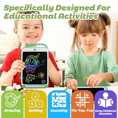 LCD Writing Tablet for Kids, Colorful Doodle Board Drawing pad, 12 Inch Green