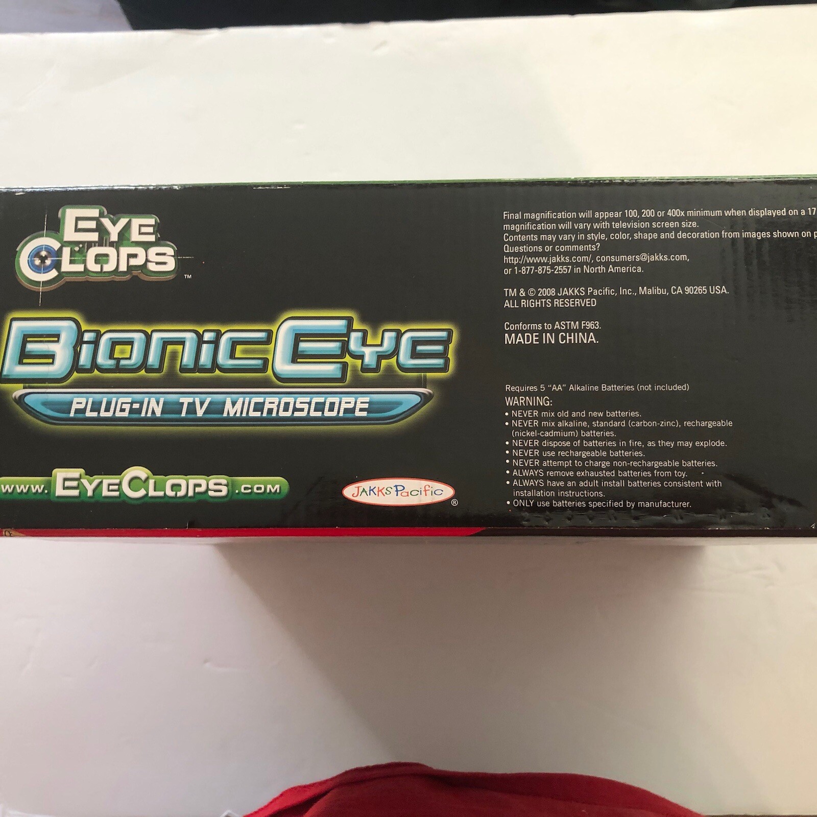 Jakks Pacific Bionic Eye Clops Series Plug In TV Microscope 2008 New Sealed Toy
