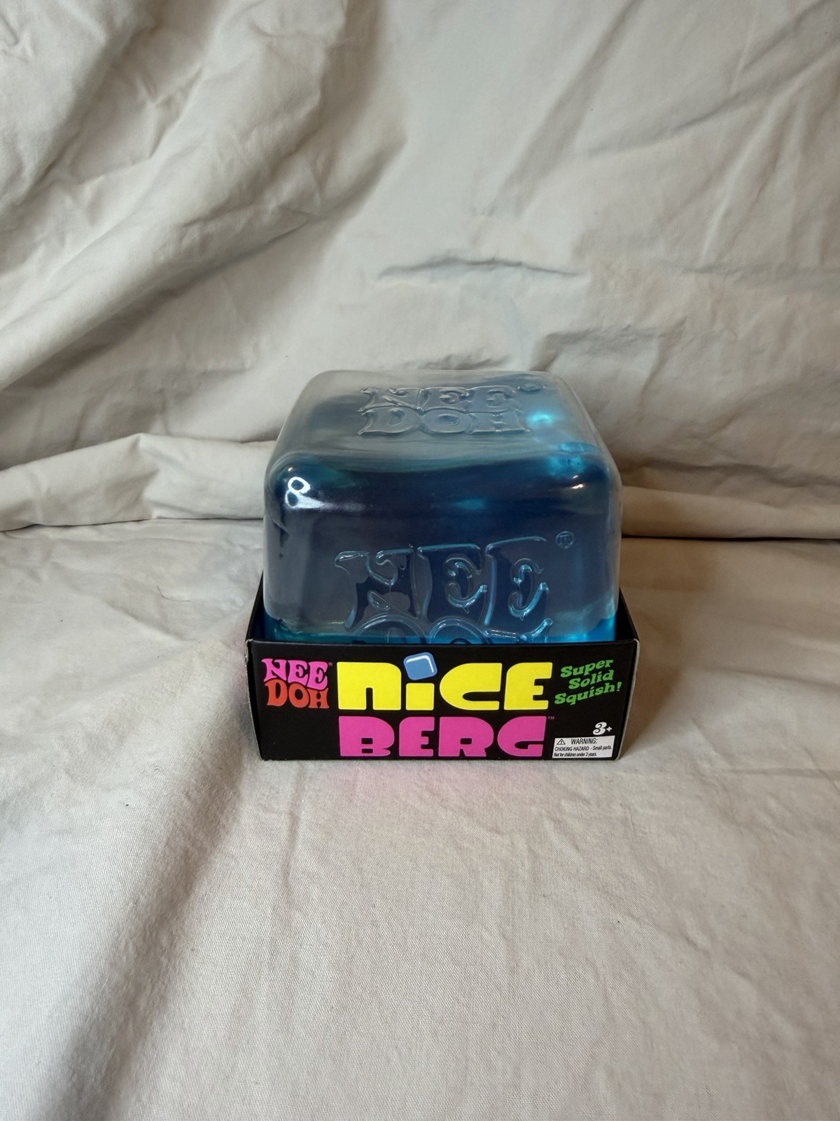 NeeDoh Nice Berg Blue XL Giant Nee Doh Niceberg Solid Tik Squish Cube Ice Block