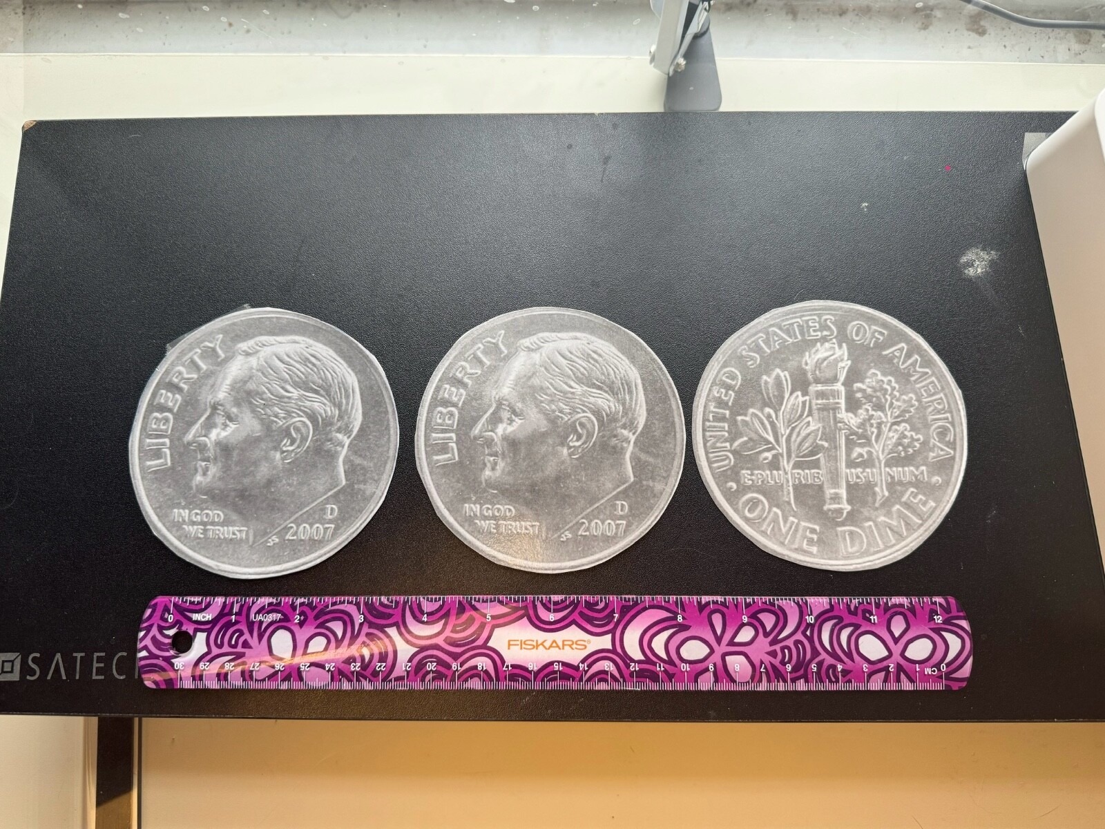 Plastic School Money; penny, nickel, dime, quarter, half-dollar, dollar coins