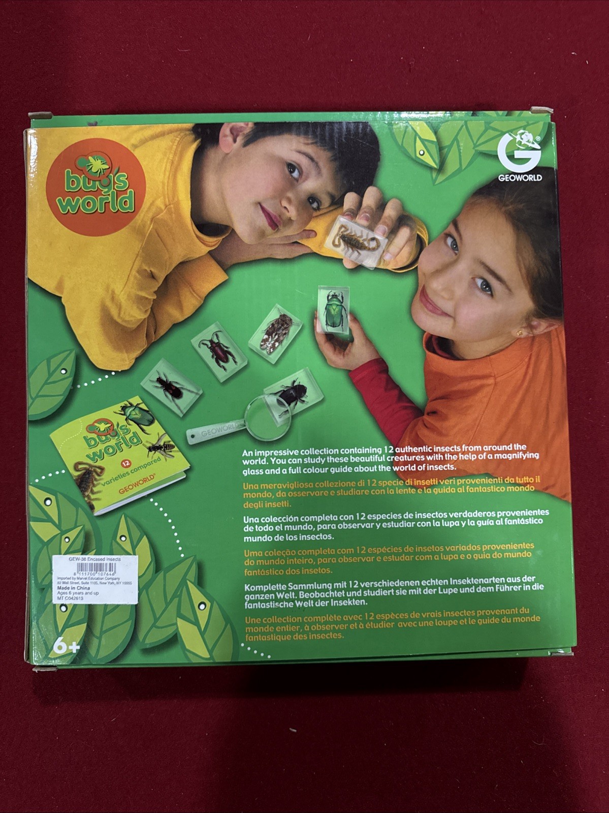 Geoworld Bugs World Collection Of 10 Real Insects age 6+ science-NEW Box Damage