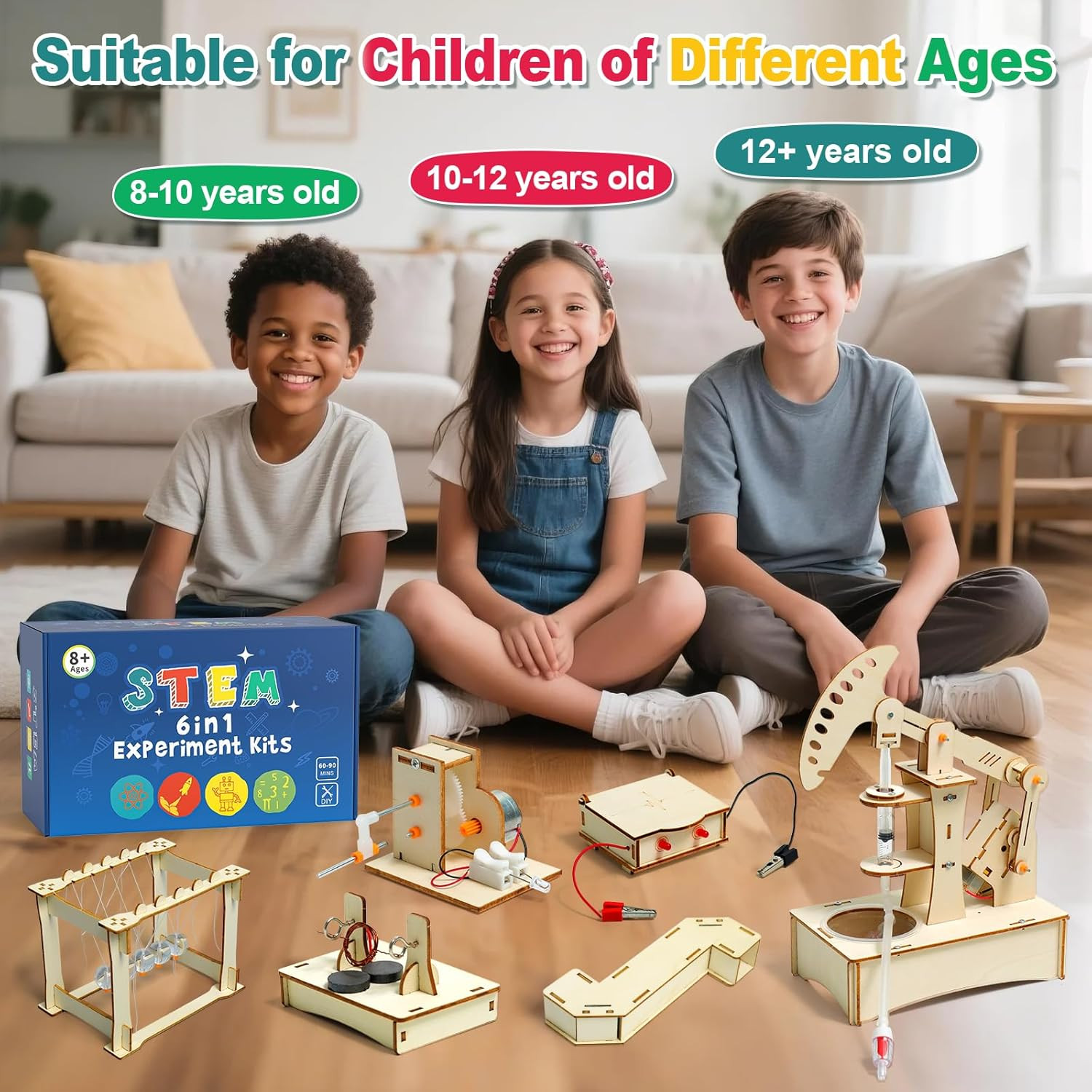 STEM Science Kits for Kids Ages 8-12, Wood Arts and Craft Kits for Boys 6-8