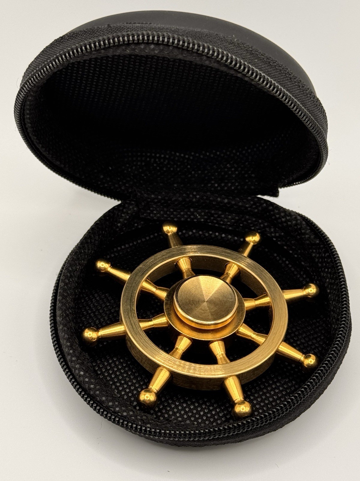 Captain Ship Wheel Brass Fidget Spinner All Metal Toy Adults Kids Boys Girls