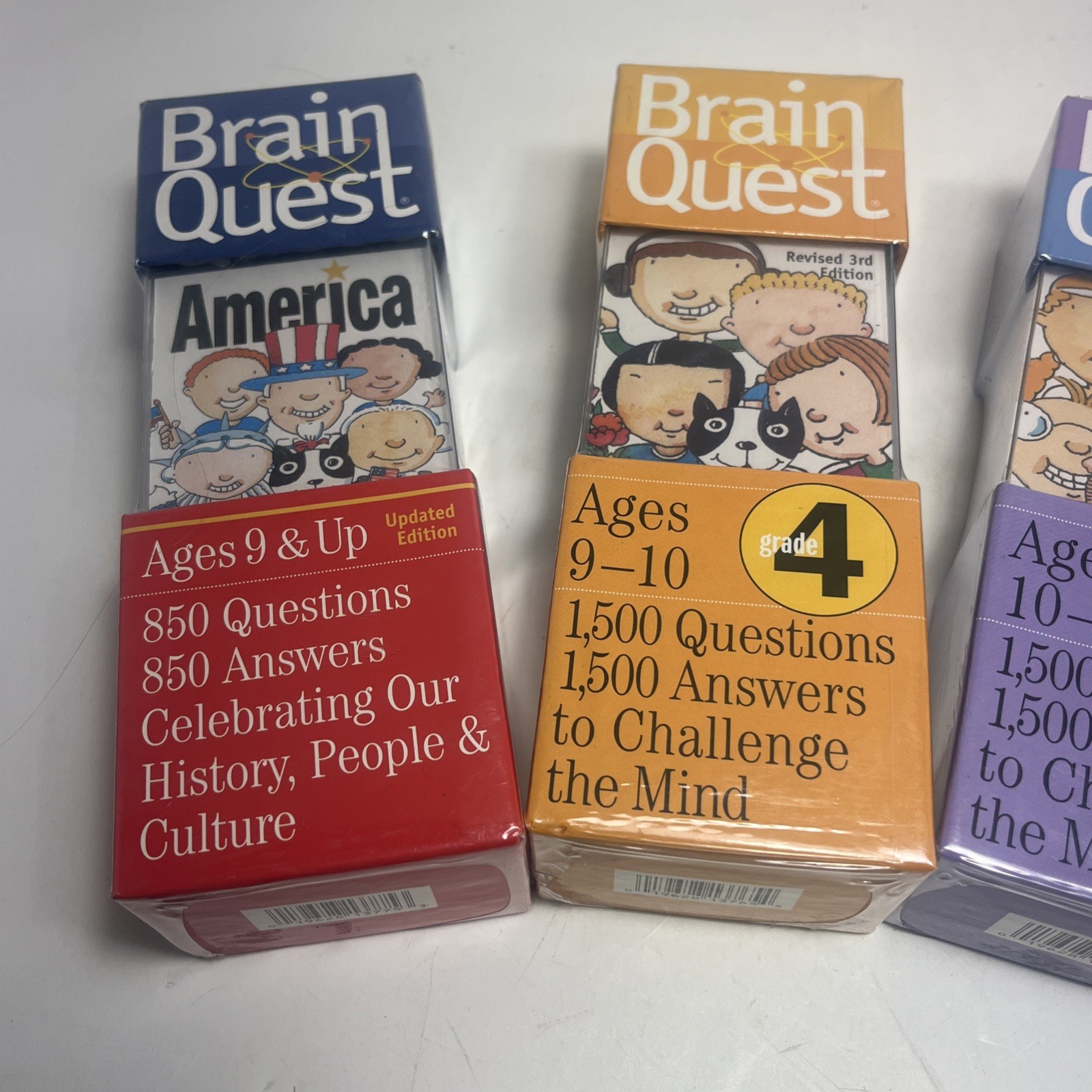 Lot of 4 Brain Quest Question Books Decks 4th 5th 6th Grades & America + Bonus