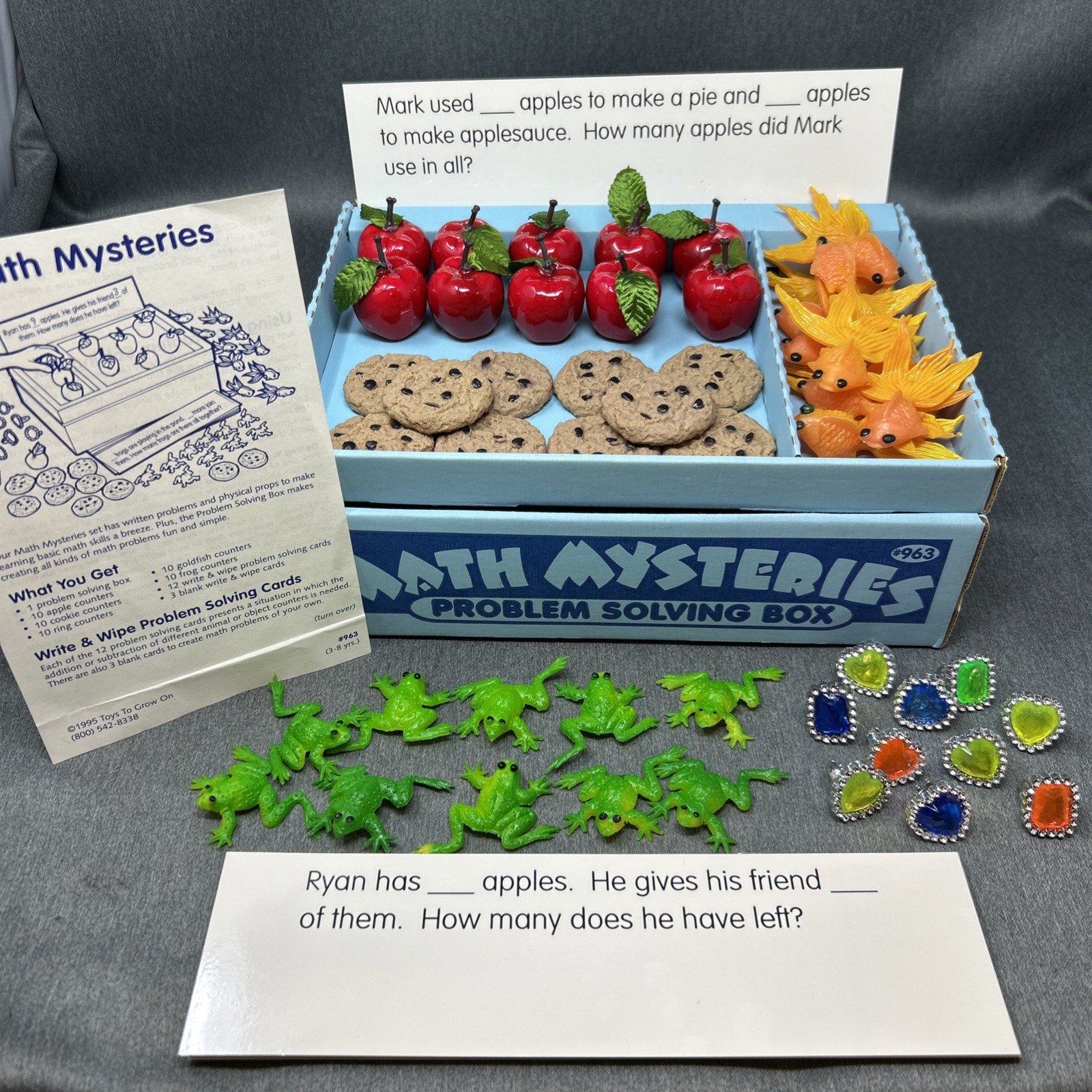 VTG 1995 Toys To Grow On Math Mysteries Problem Solving Box Fun Homeschool #963