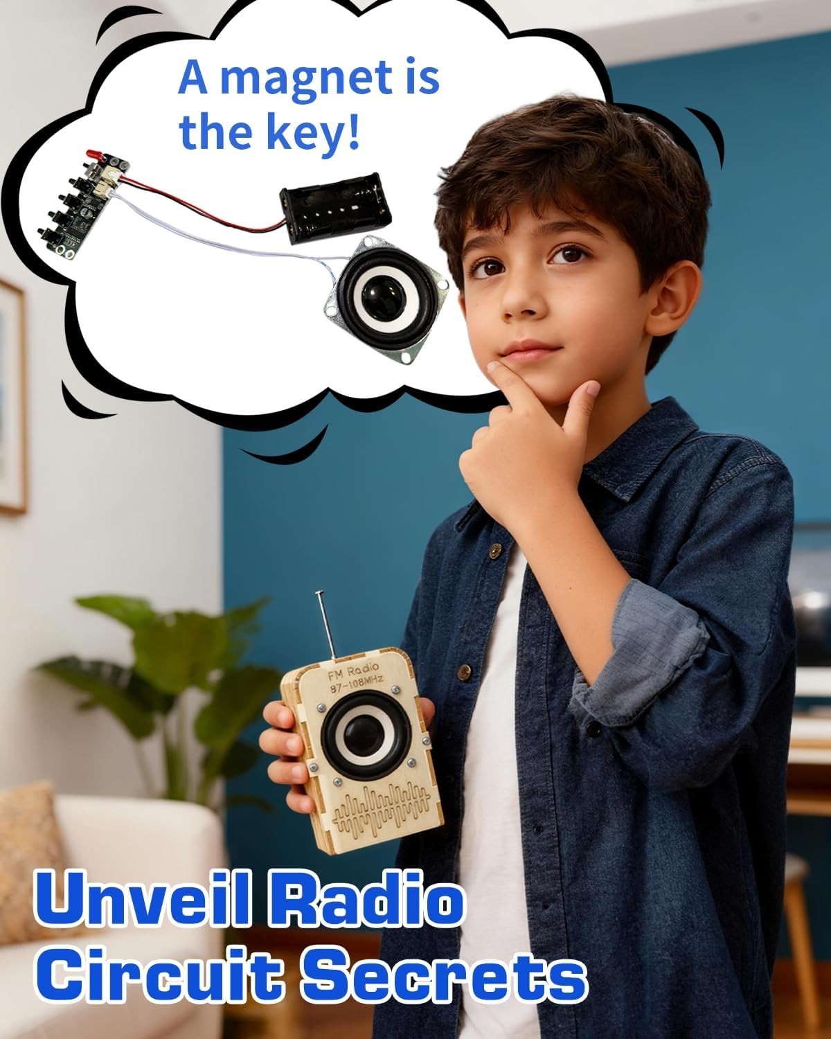 DIY FM Radio Kit for Kids 6-14 Electronics, Science & Circuit Project Nice Gift