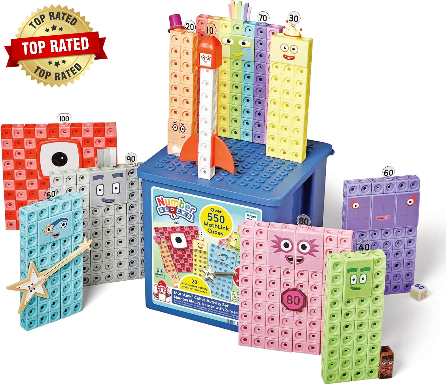 Heroes with Zeroes Mathlink Cubes Activity Set, Preschool Learning Activities, M