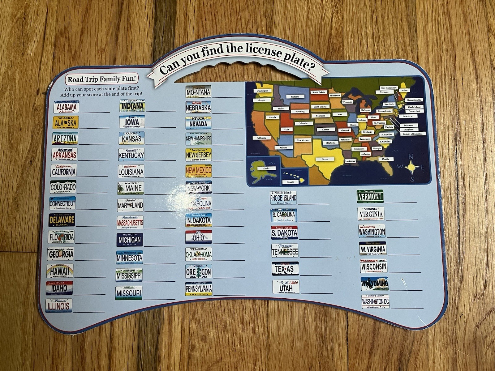 Publications International USA Map License Plate Learning Board Puzzle, 2010