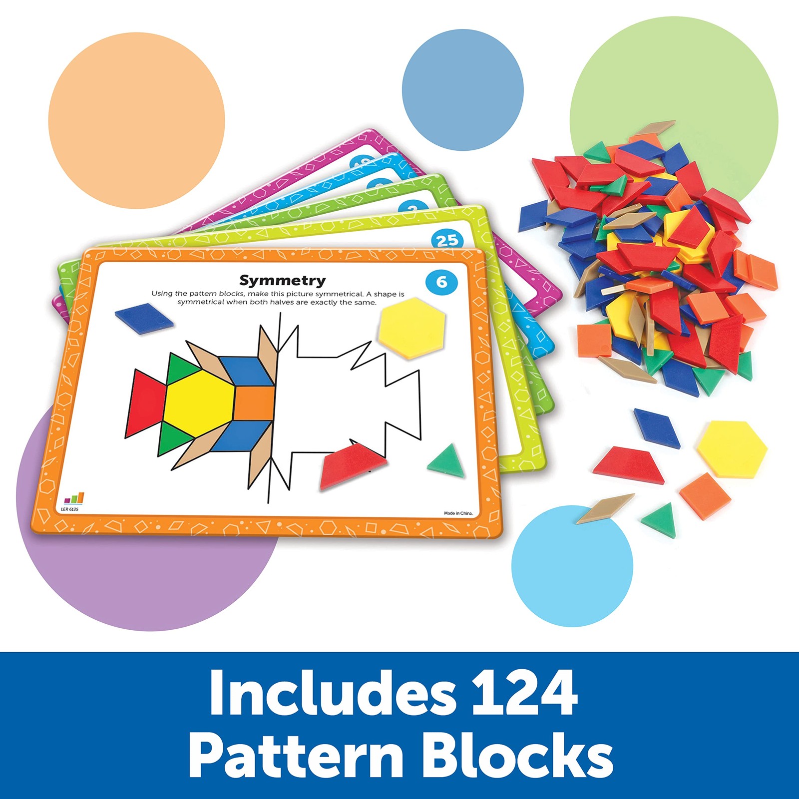 Learning Resources Pattern Block Math Activity Set – 144 Pieces Age 5