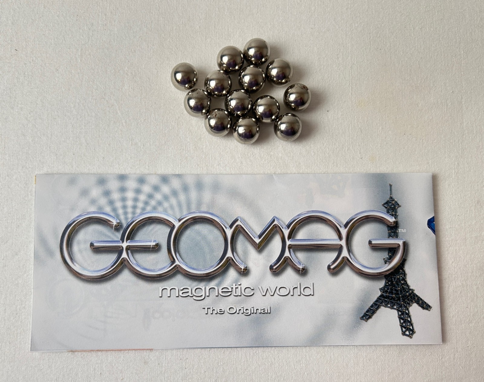 13 Geomag Steel Balls Spheres Magnetic World Original Switzerland Nickel-Plated