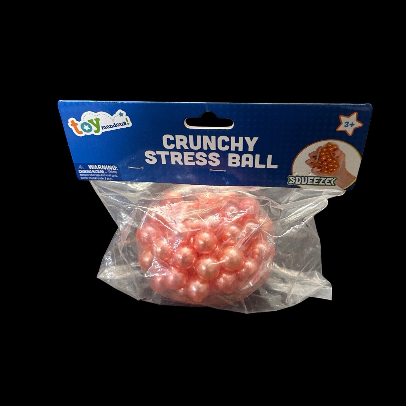 Crunchy Stress Relief Ball Squeeze Squish Sensory Fidget Toy Pink Pearls New