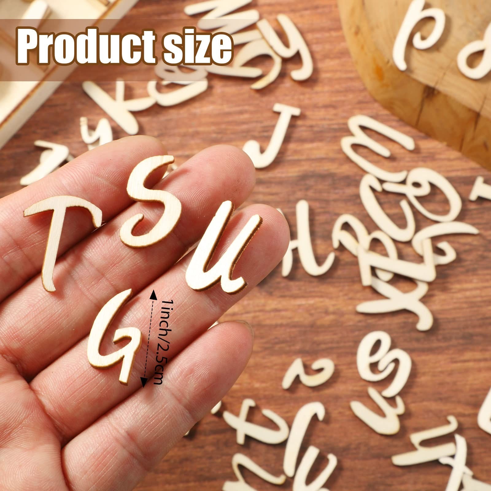 248 Pcs Unfinished Wood Alphabet Letters & Numbers for Crafts with Storage Tray