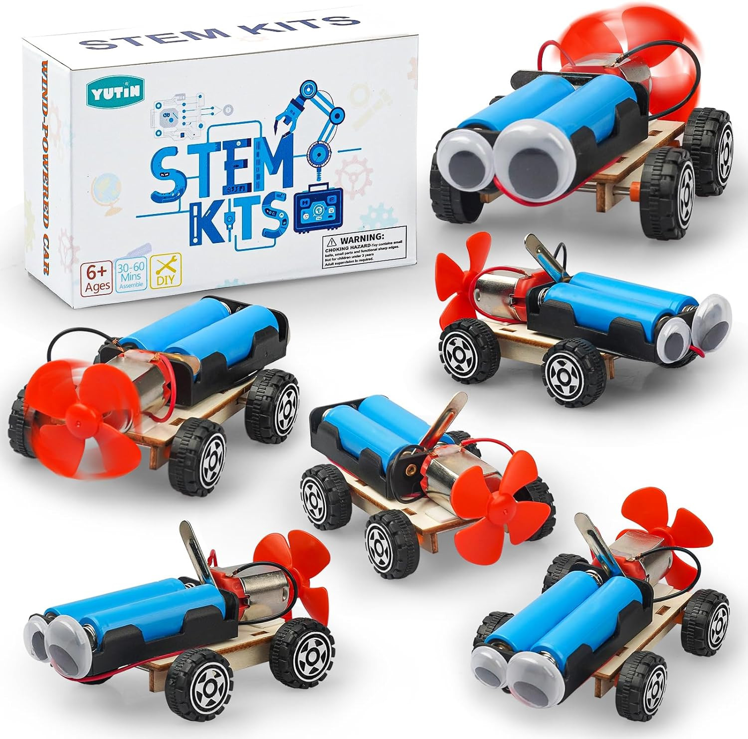 STEM Science Kits for Kids Age 8-12, 6 Set Wind-Powered Cars Science Experiments