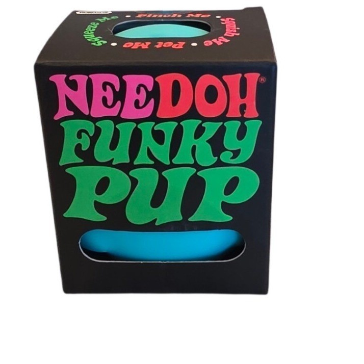 New NeeDoh Funky Pup Teal Blue Squishy Stress Ball Figet Toy