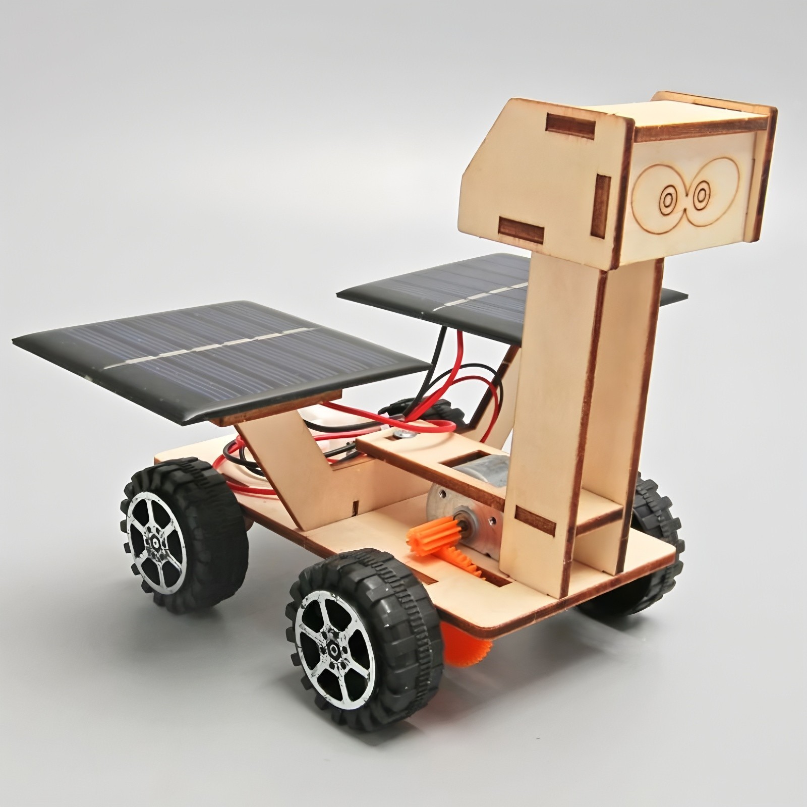 DIY Solar Powered Car Kit Wooden STEM Puzzle Science Toy Kids Educational Gift