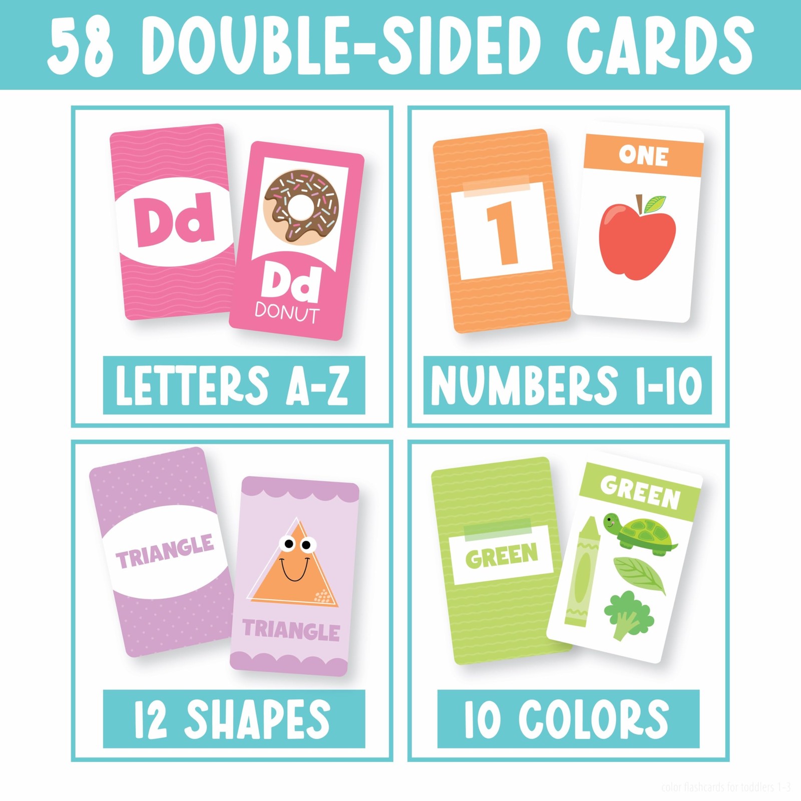 Hadley Designs Alphabet Flash Cards for Toddlers 1-3 – Preschool Colorful