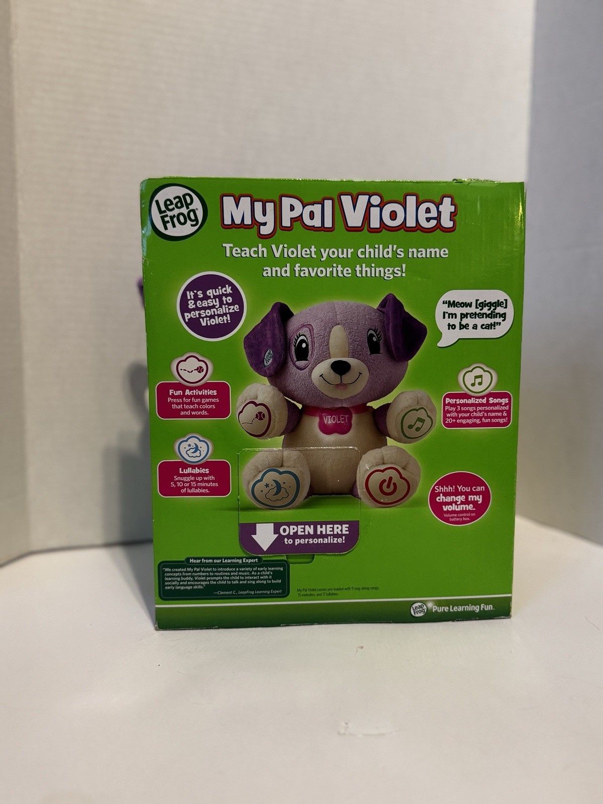 LeapFrog My Pal Violet Electronic Interactive Plush Toy 6-36 Months