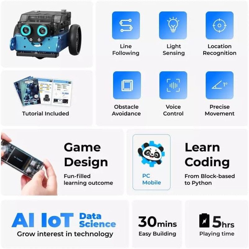 Mbot2 Coding Robot for Kids, Code Learning Support Scratch & Python Programming,