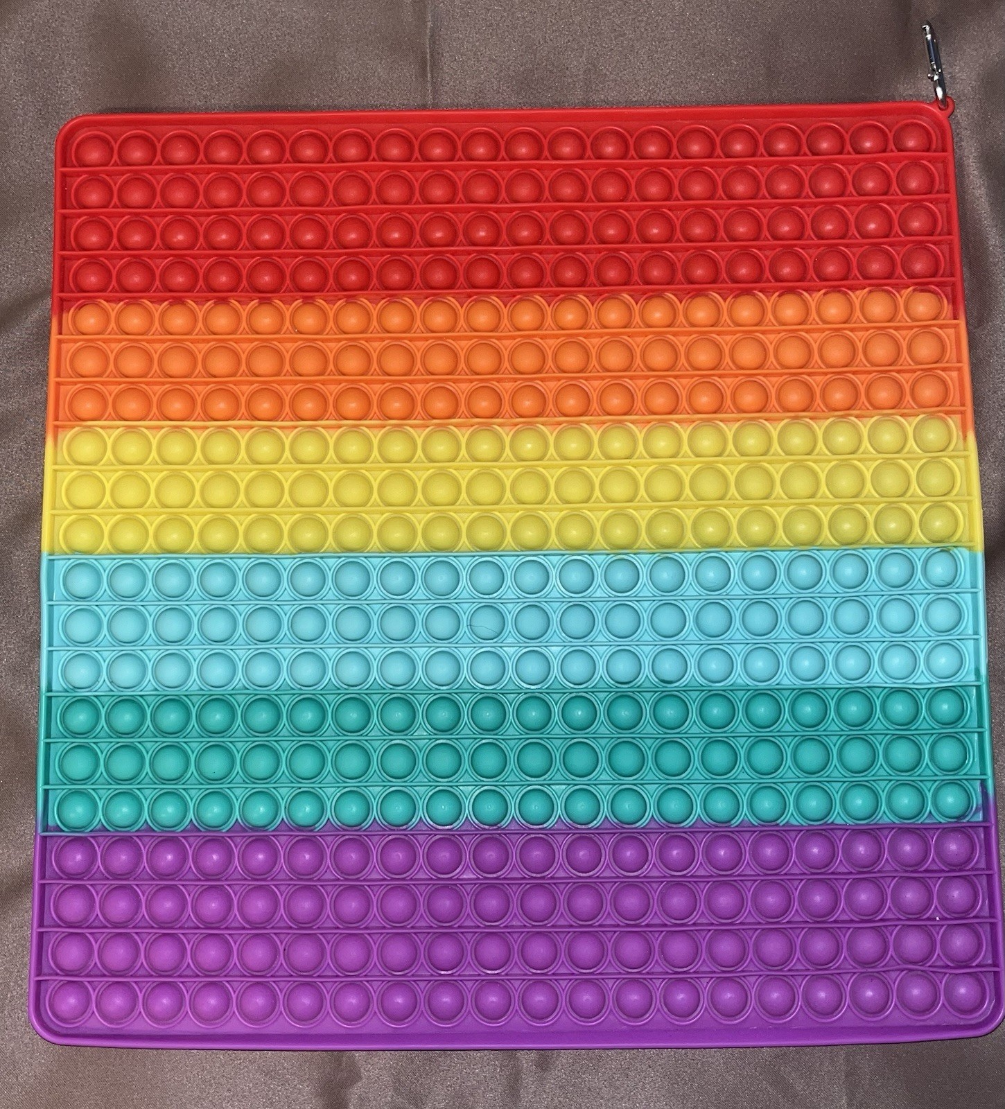 Giant Rainbow Square Pop It Fidget Toy Sensory Silicone Push Bubble