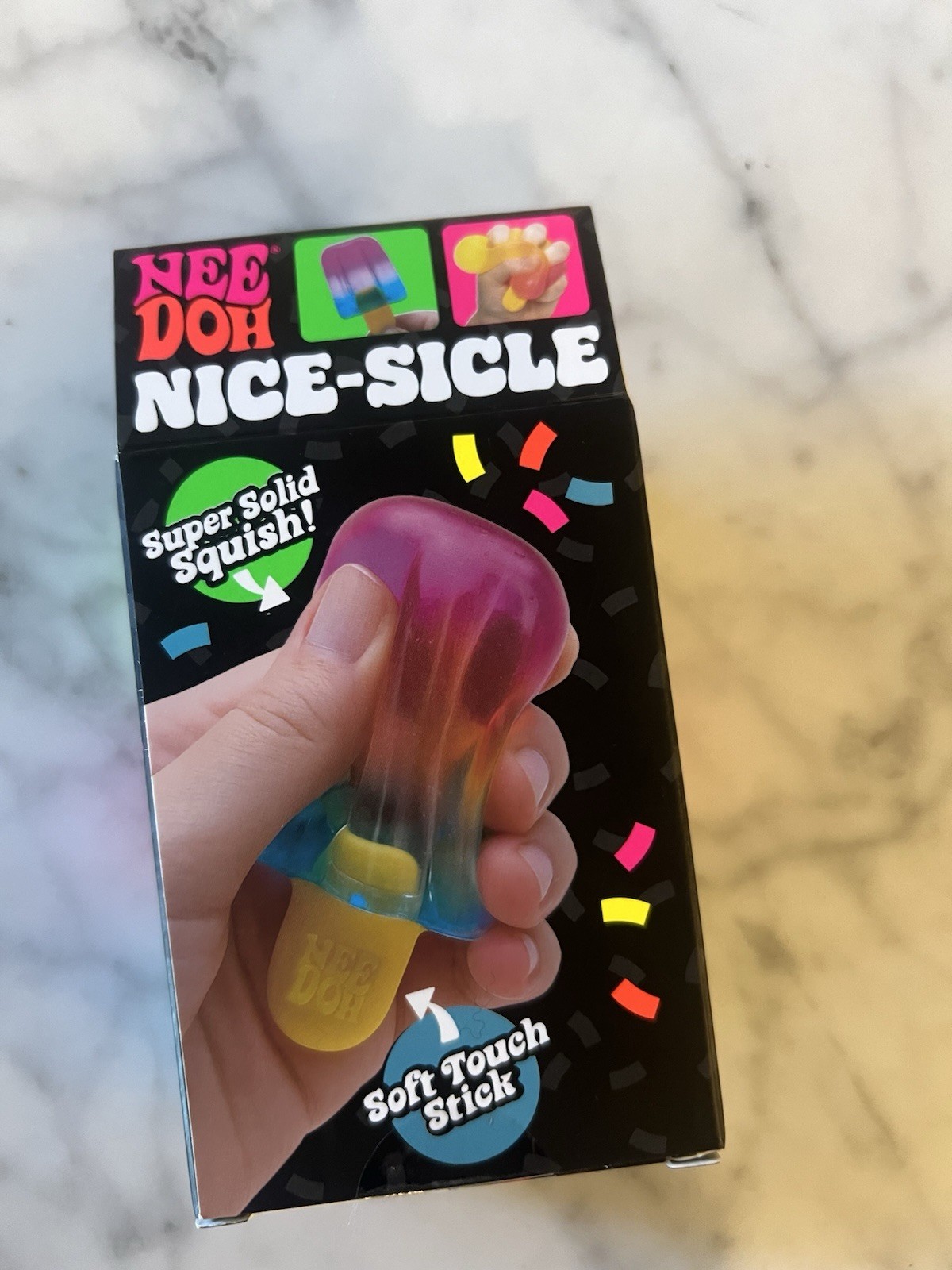 NeeDoh Nice-Sicle Super Solid Squish Tactile Sensory Squeeze Toy Multicolor