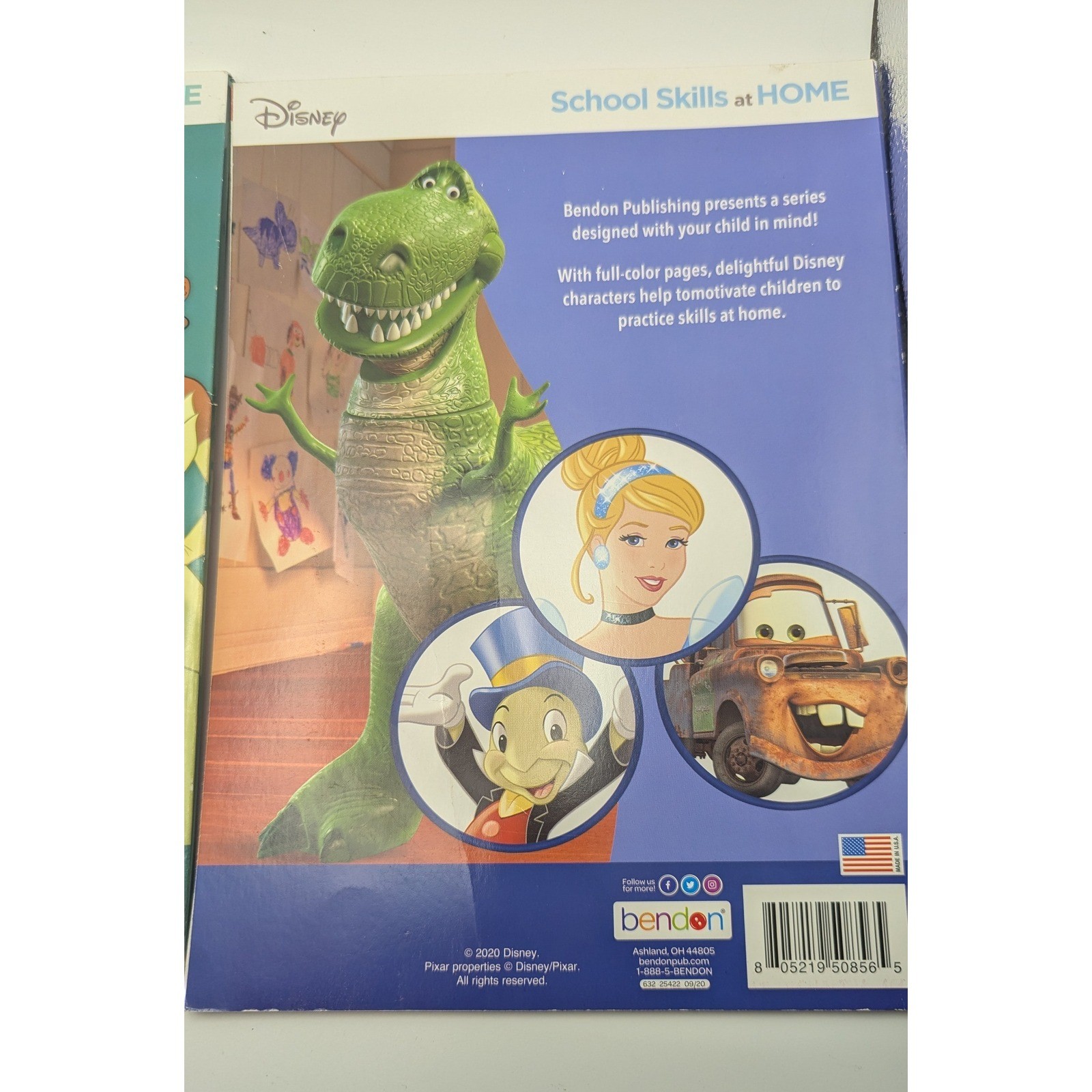 2 Disney School Skills at Home Workbook Set Reading Math Early Learning Alphabet