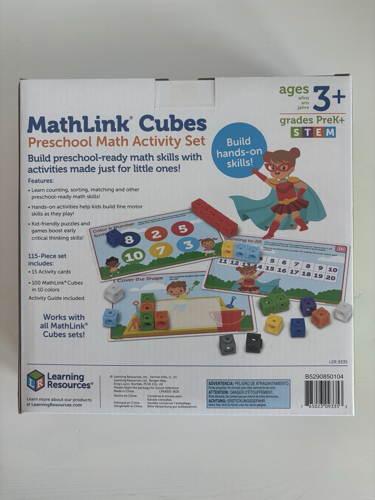 MathLink Cubes – Preschool Math Activity Set – 115 Pieces (Learning Resources)
