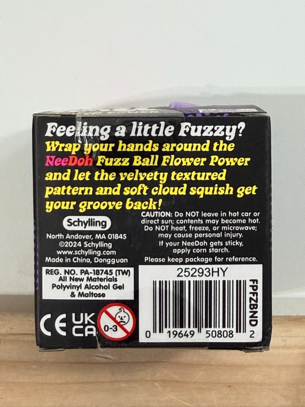 PURPLE Needoh FUZZ BALL Flower Power Nee Doh Squish Stress Ball NEE-DOH Fuzzball
