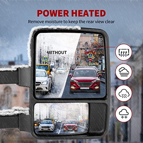 Towing Mirror Compatible with 2008-2016 Amber For 08-16 F250/F350/F450/F550 RH