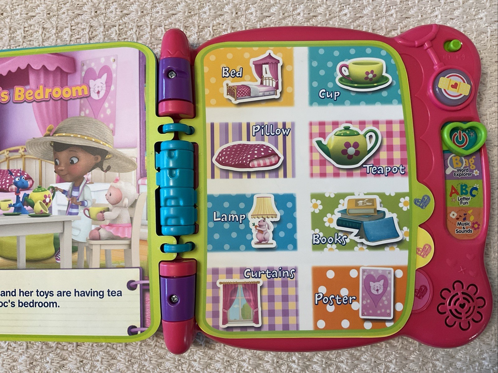VTech Disney Jr. Doc McStuffins Discover and Learn BIG BOOK OF BOO-BOOS – Works!