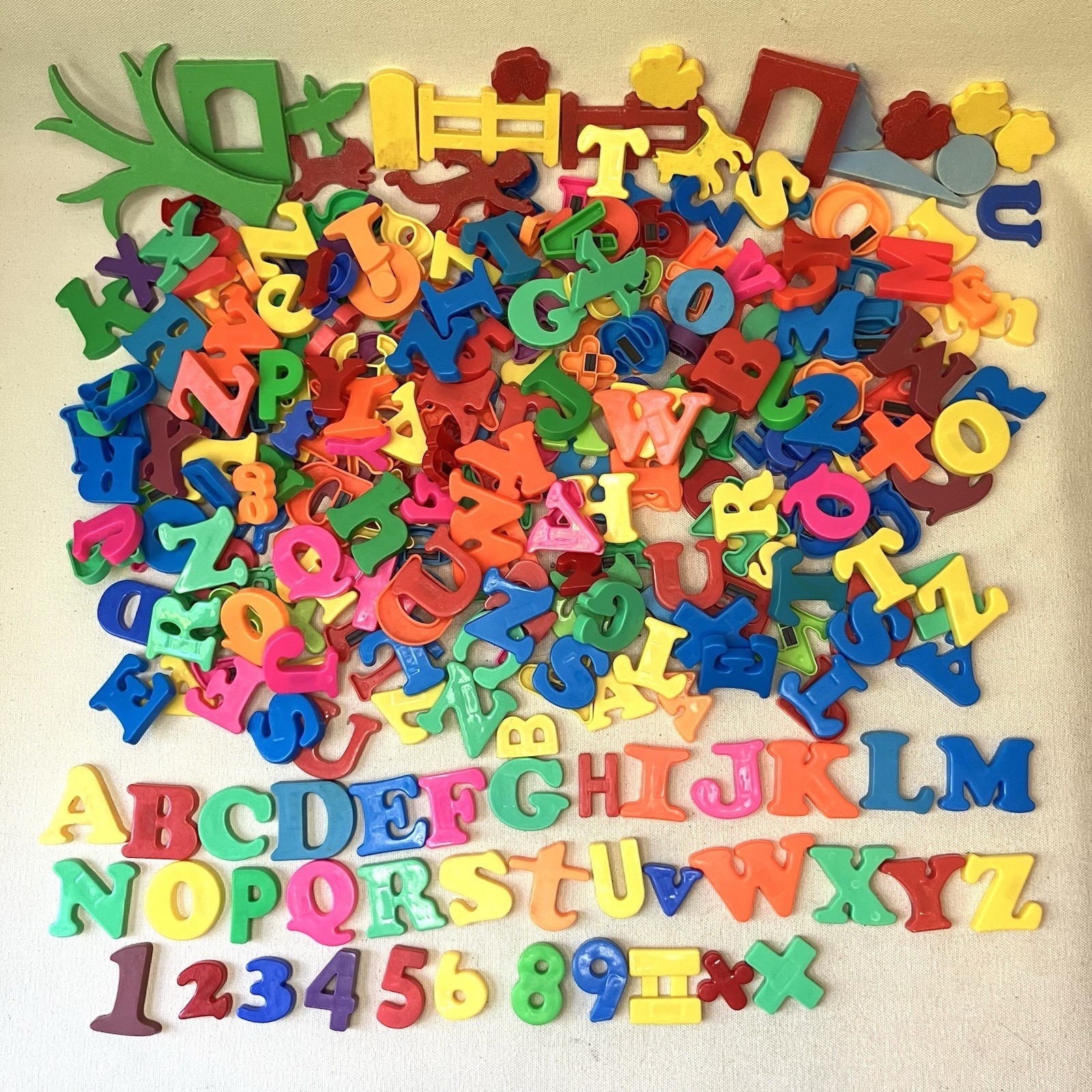Magnetic Alphabet Letters, Shapes, Numbers Vintage & Modern – Mixed Lot Of 470