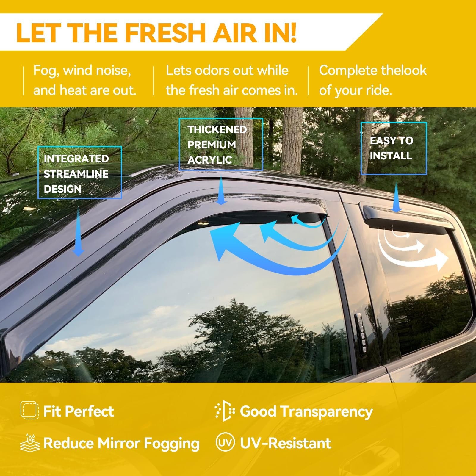 Window Visors for 1995-2000 Tahoe/Yukon, 1992-1999 Suburban, Chevy/GMC C/K 15…