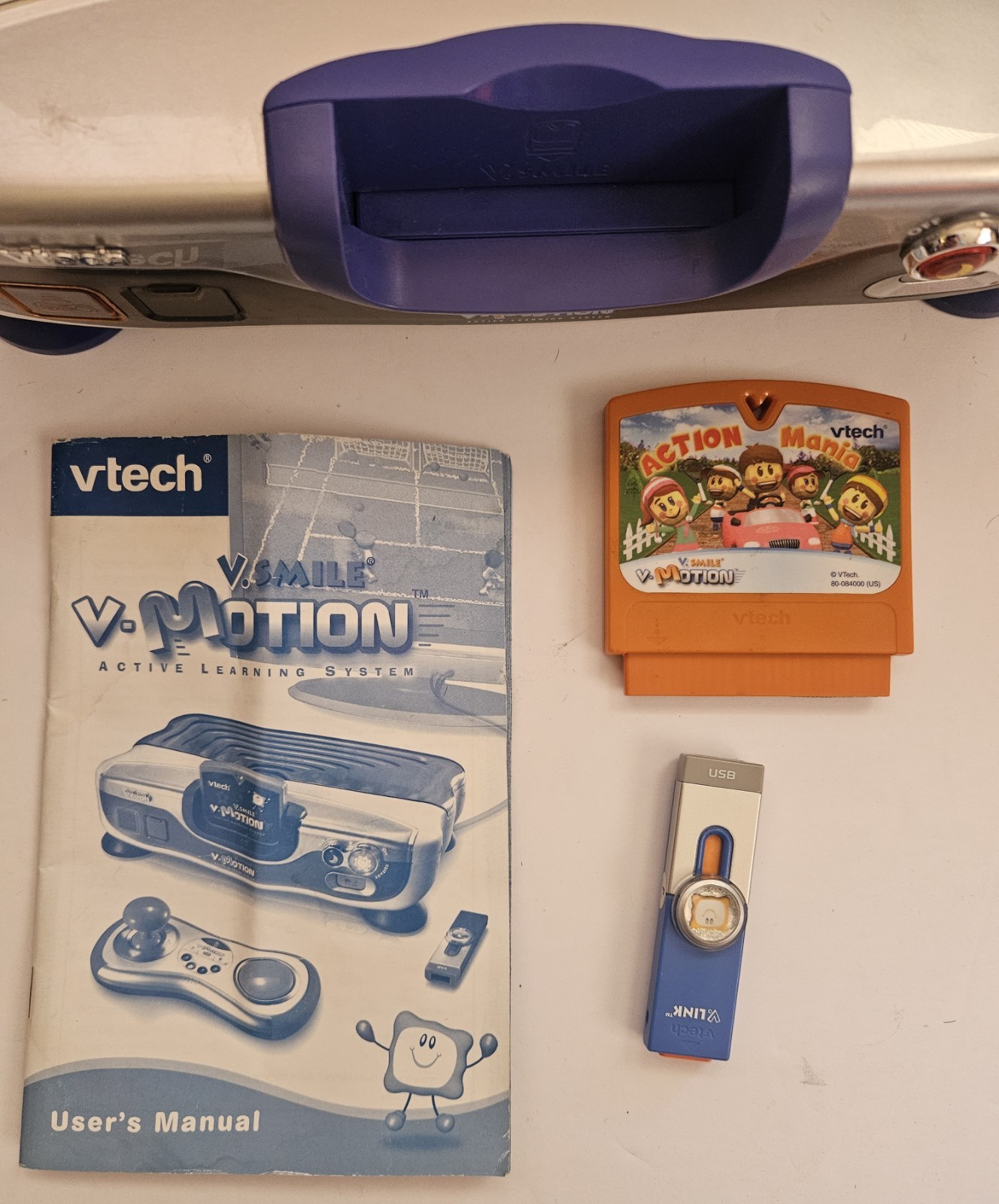 Vtech V.Smile V-Motion Active Learning Sy Console, Game, Controllers All Working